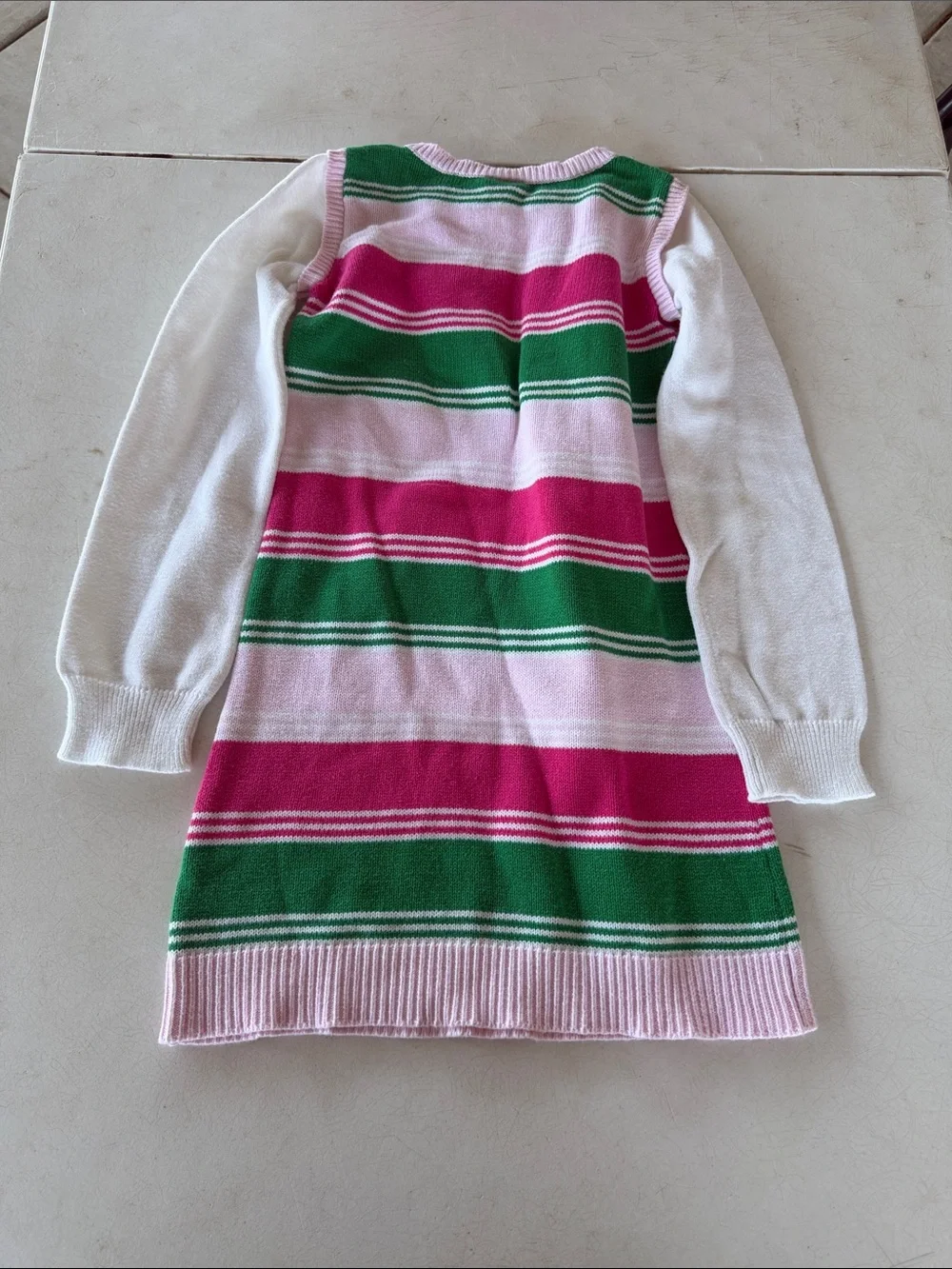 Gymboree Pink, Green & White Striped Knit Dress